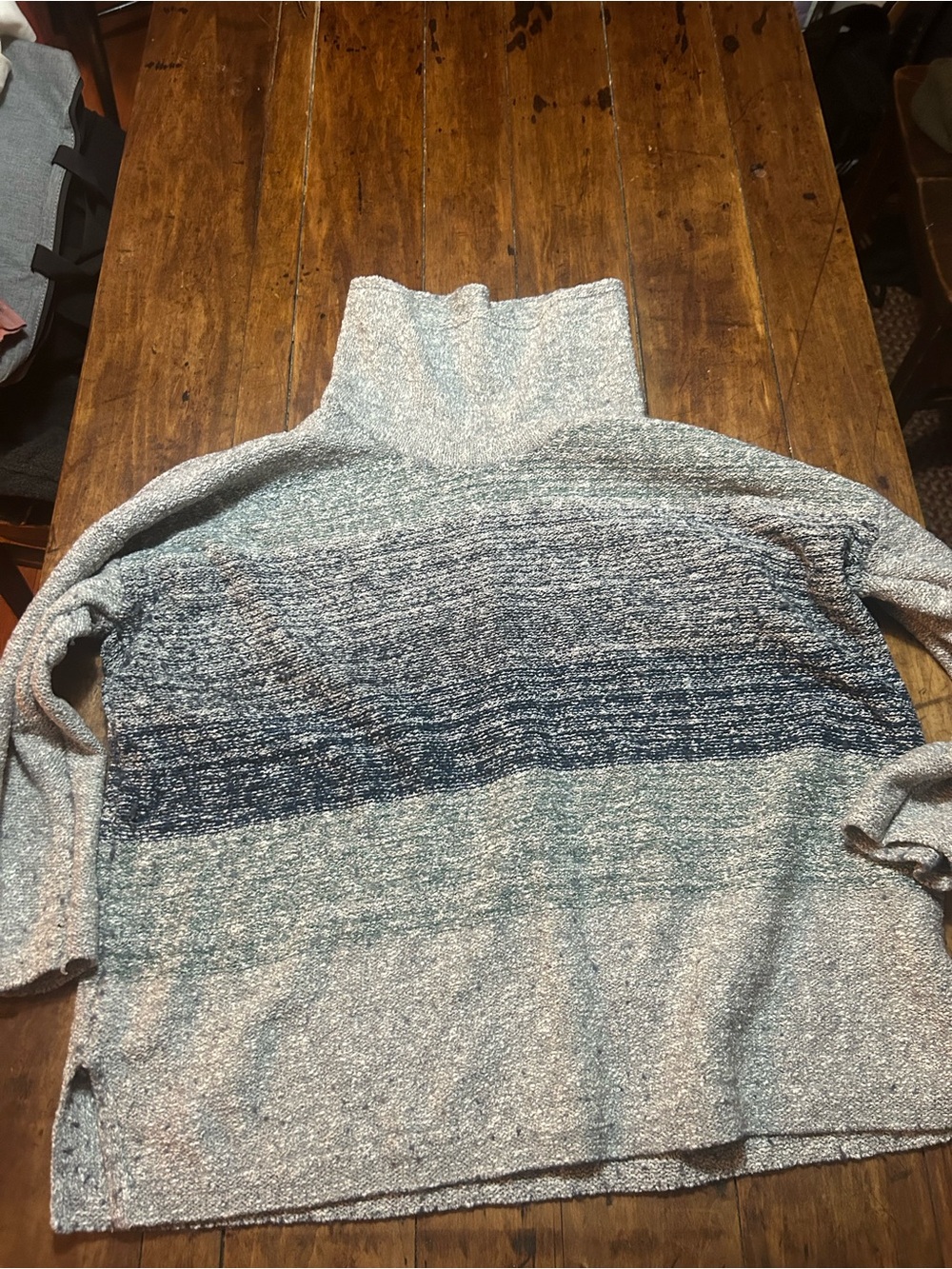 Women’s Blue Gradient Turtleneck Sweater